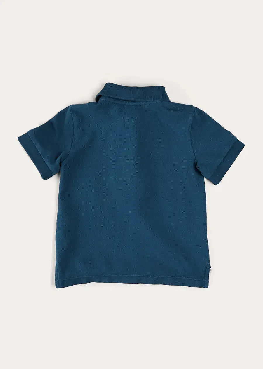 Plain Short Sleeve Polo Shirt in Navy (2-10yrs)