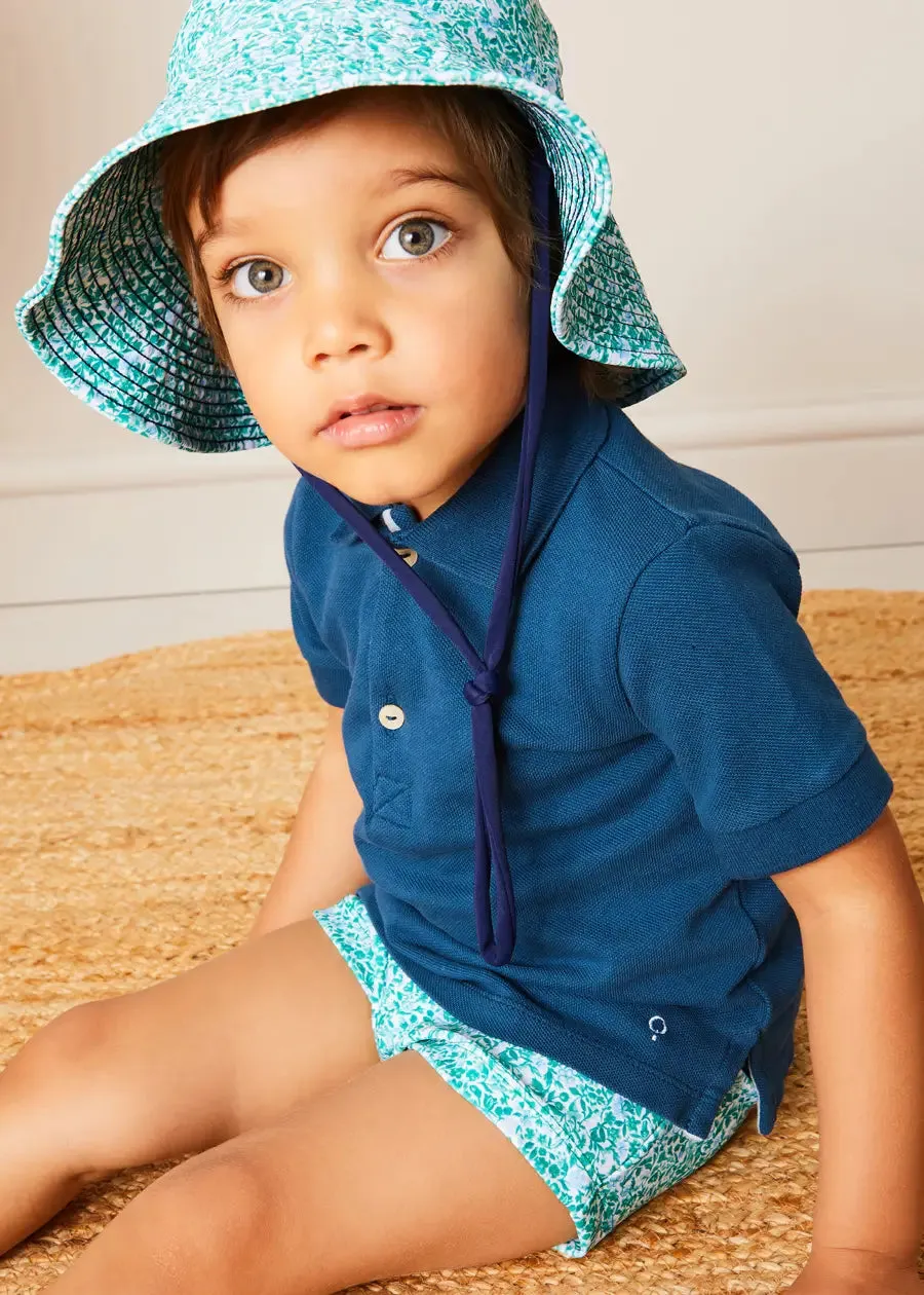 Plain Short Sleeve Polo Shirt in Navy (2-10yrs)