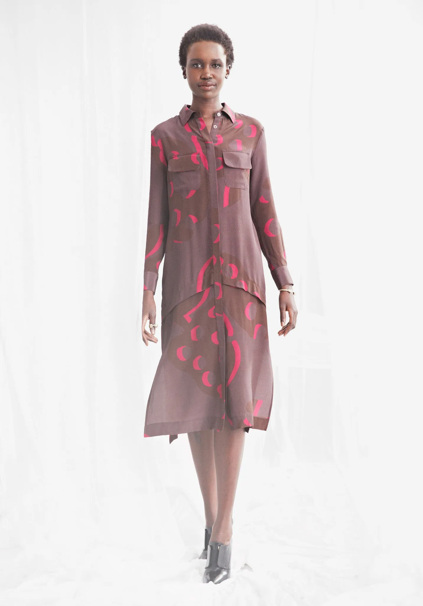 Poms Long Shirtdress
