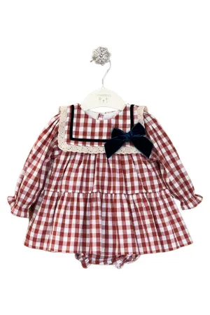 "Gianna" Rust Gingham Dress & Bloomers