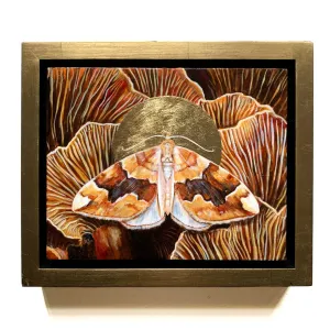 "Kinship" Barred Yellow Moth Painting 10x8