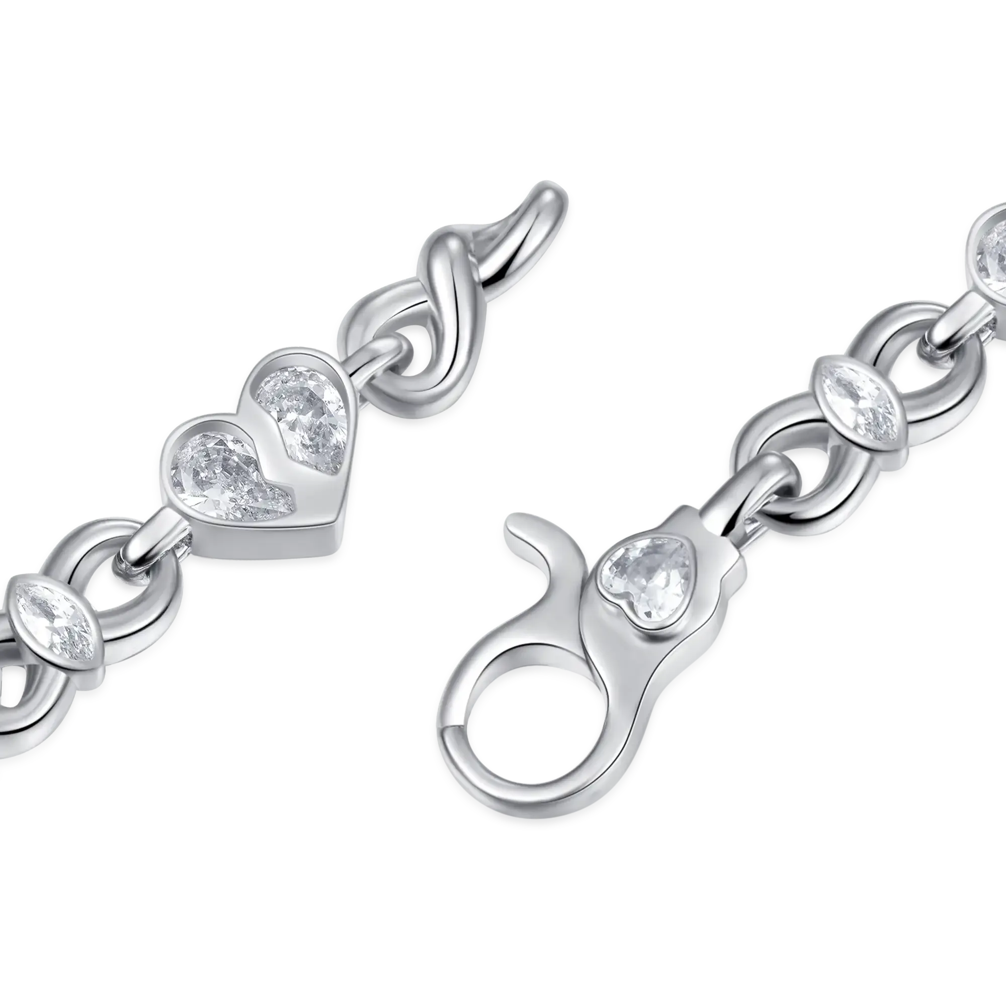 Radiant Hearts Entwined Bracelet - 8mm