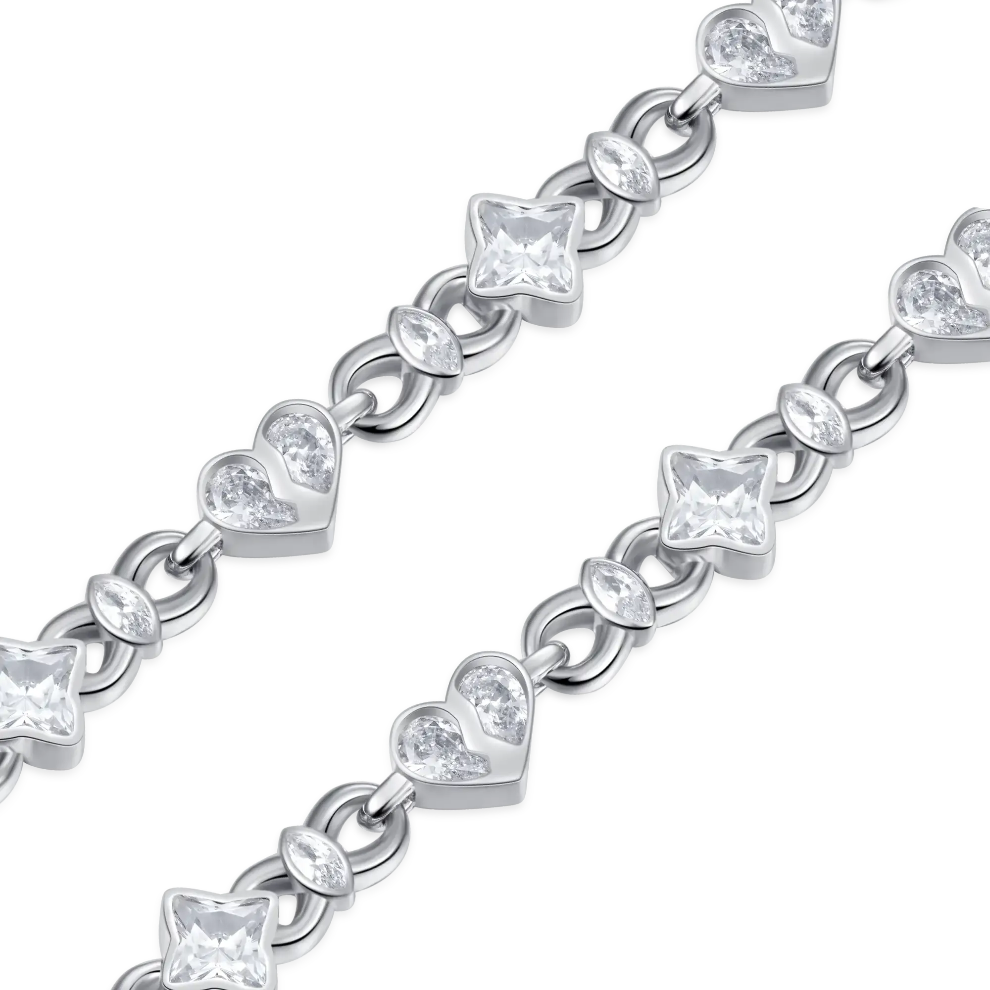 Radiant Hearts Entwined Bracelet - 8mm