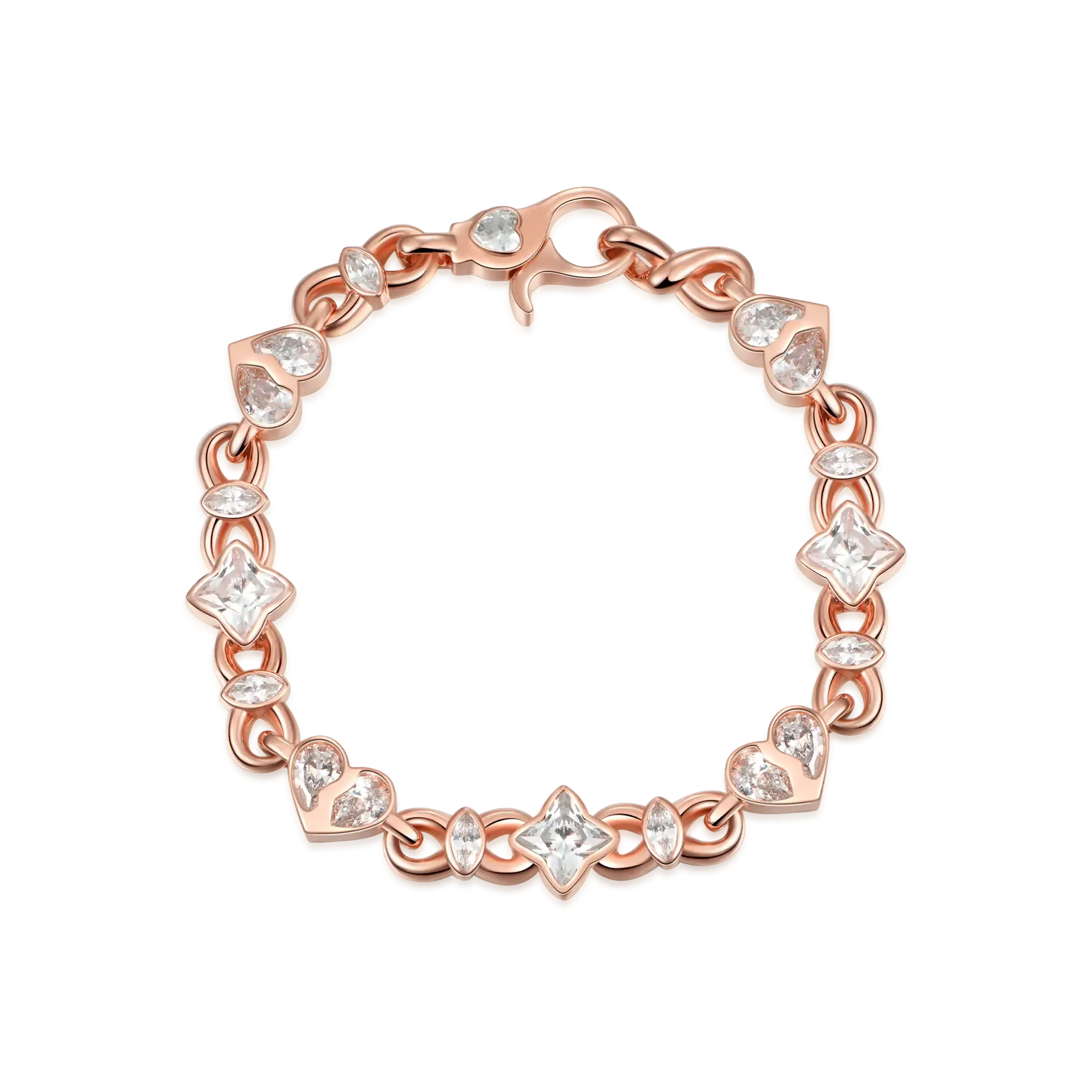 Radiant Hearts Entwined Bracelet - 8mm