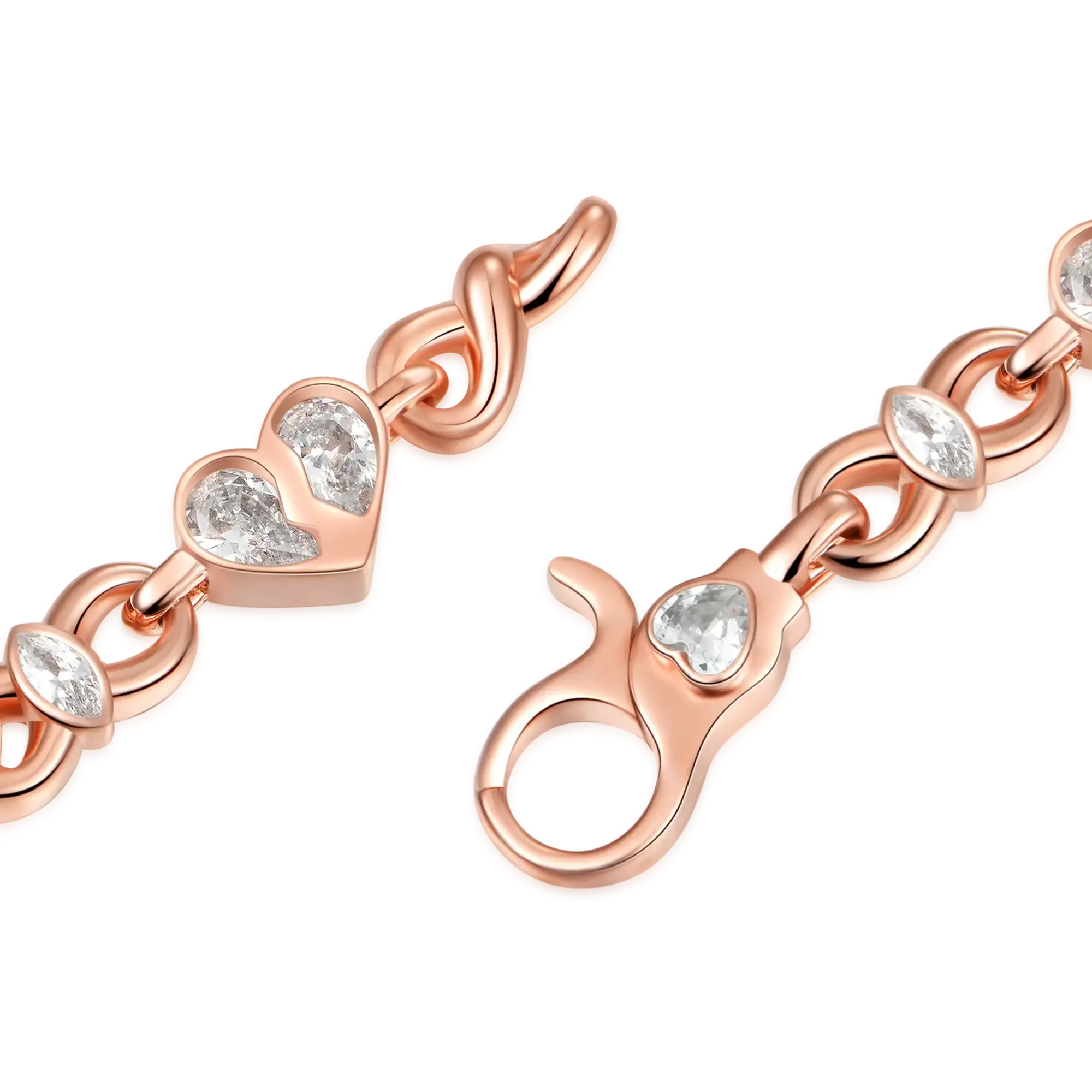 Radiant Hearts Entwined Bracelet - 8mm