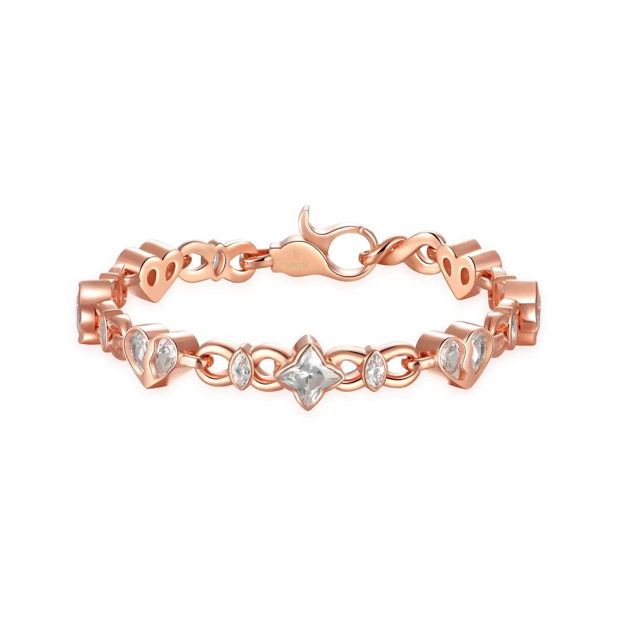 Radiant Hearts Entwined Bracelet - 8mm