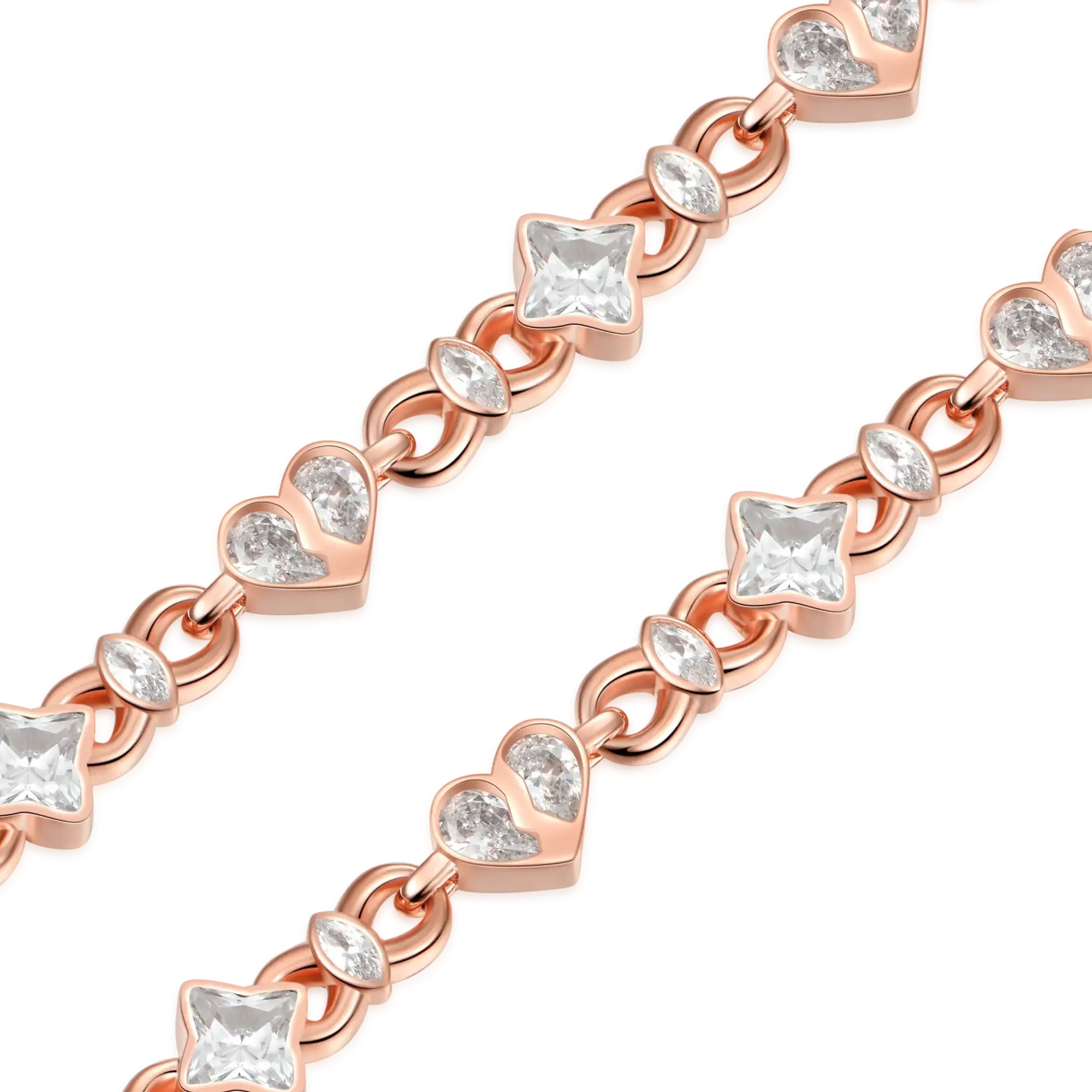 Radiant Hearts Entwined Bracelet - 8mm