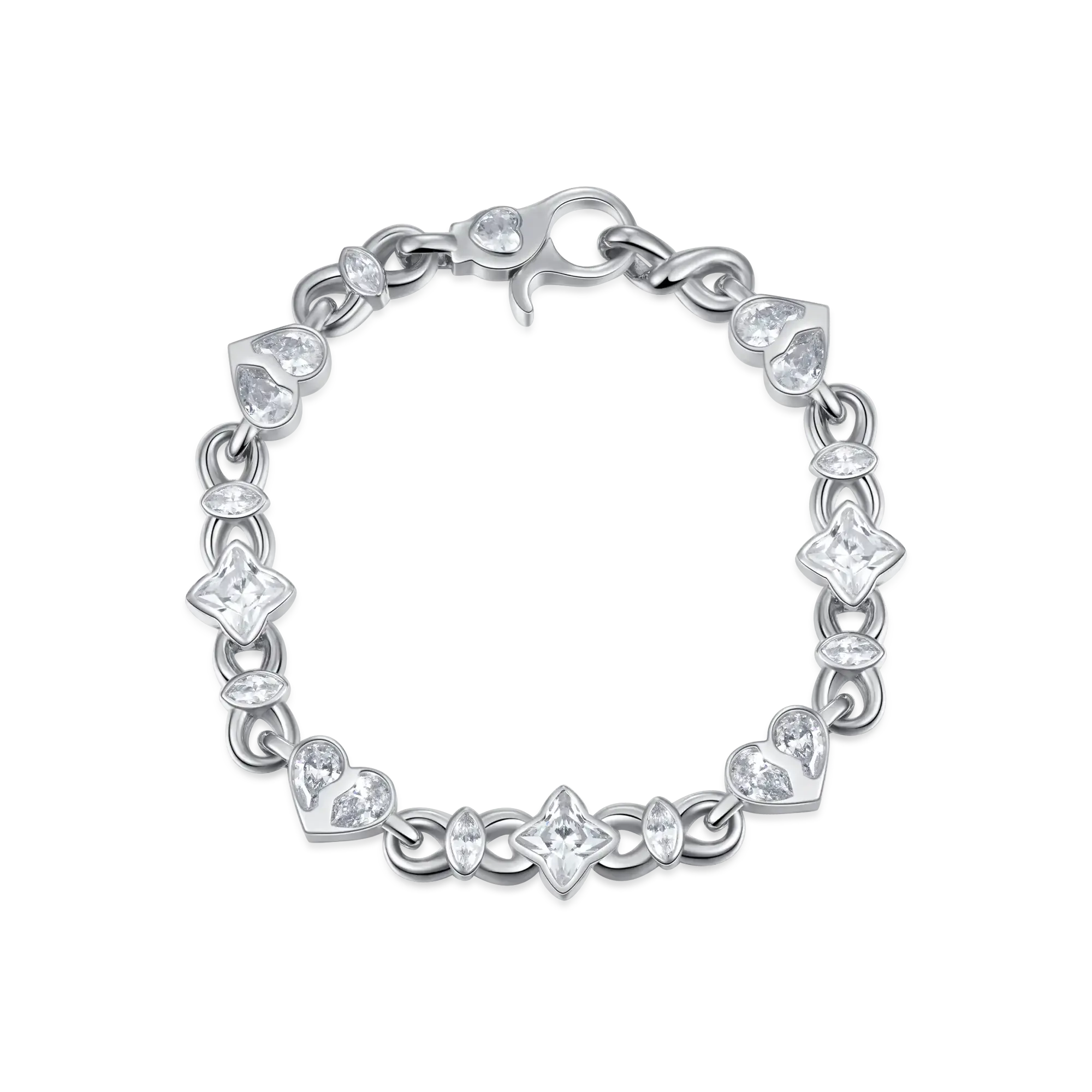 Radiant Hearts Entwined Bracelet - 8mm