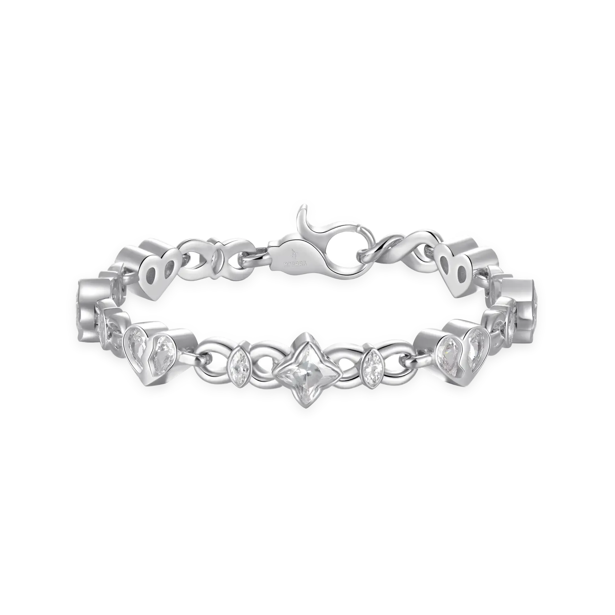 Radiant Hearts Entwined Bracelet - 8mm