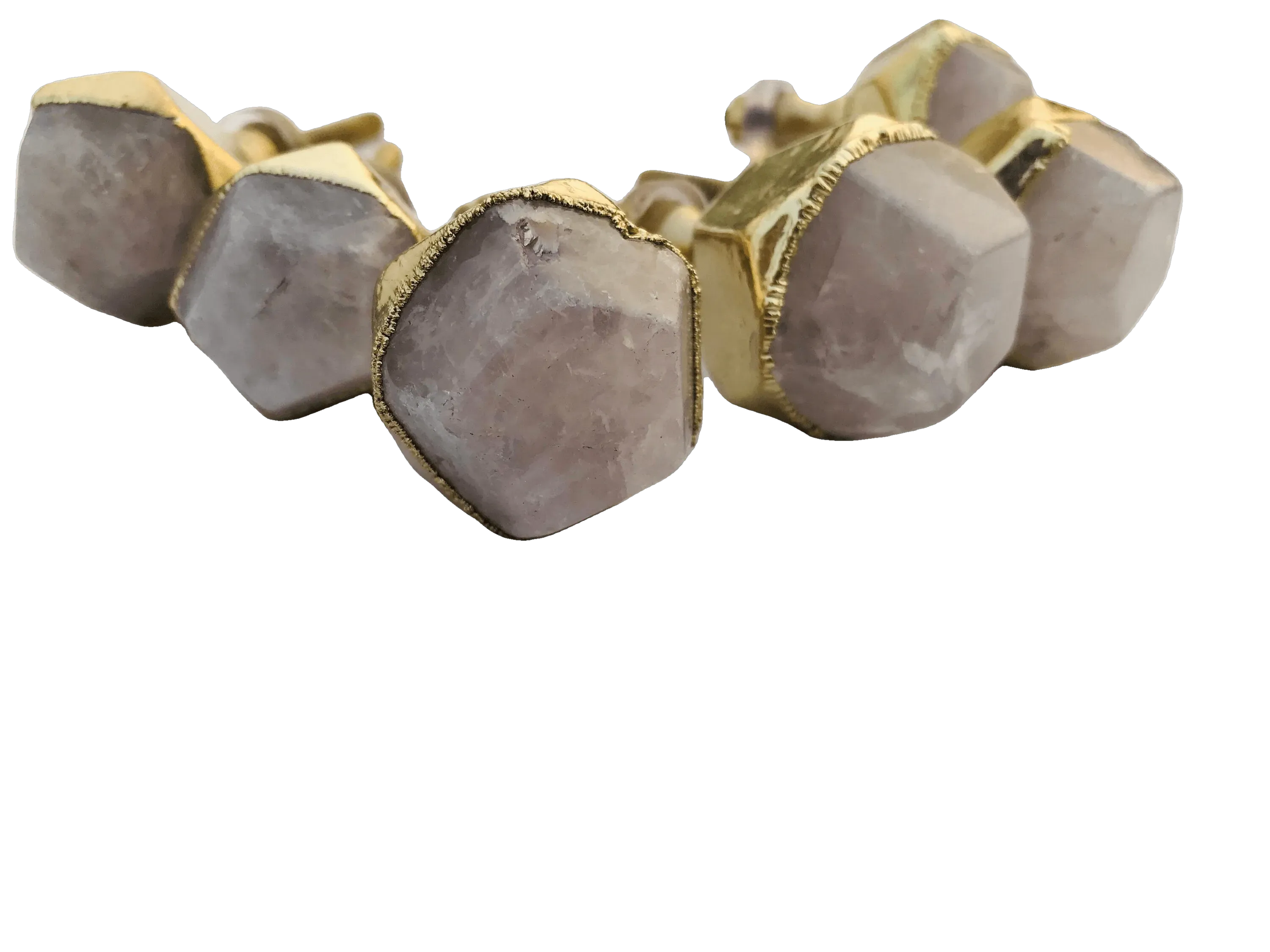 Rose Quartz Agate Cabinet Door Pull Handle - Set of 4