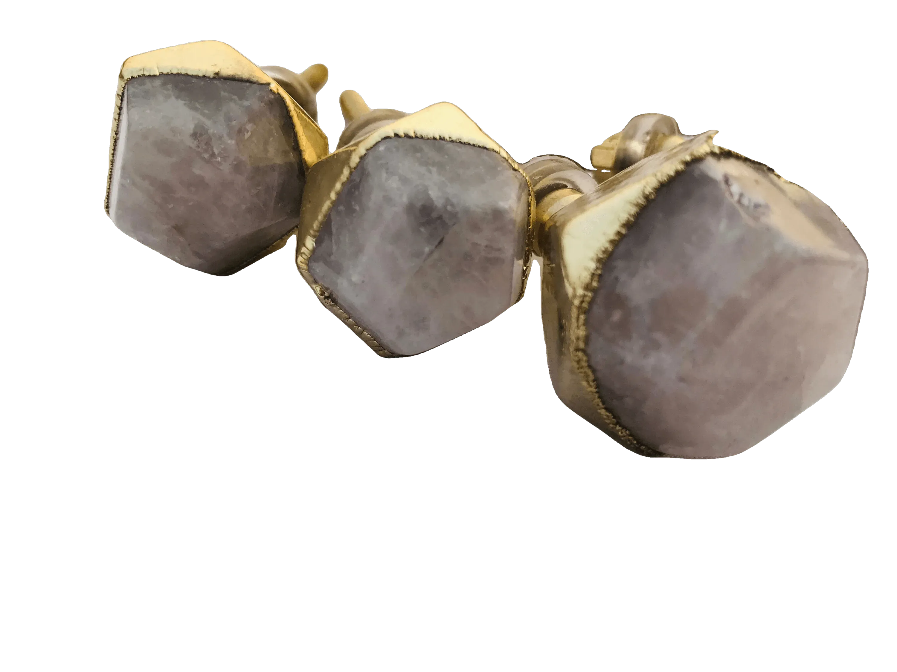 Rose Quartz Agate Cabinet Door Pull Handle - Set of 4