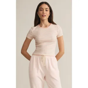 Saxton Striped Tee in Pink Salt