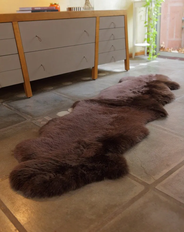 Sheepskin Runner Fur Rug - Brown Chocolate  (2.4´ x 6.9´ )