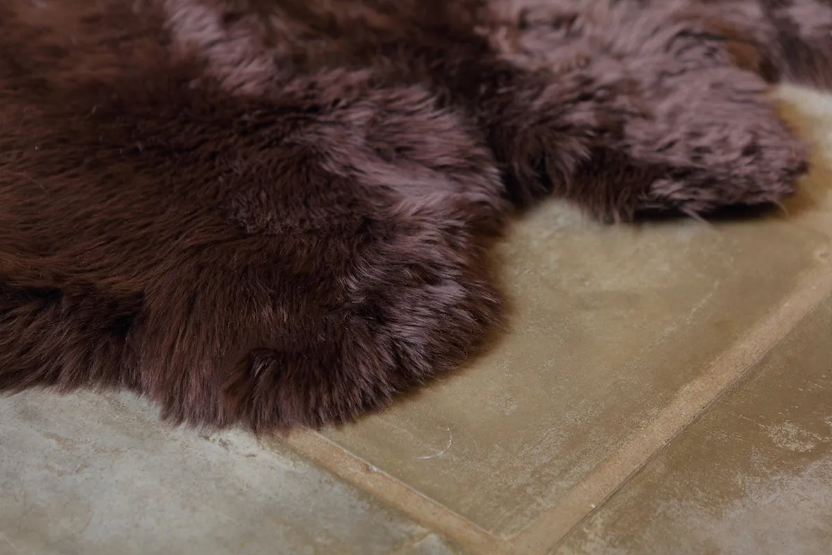 Sheepskin Runner Fur Rug - Brown Chocolate  (2.4´ x 6.9´ )