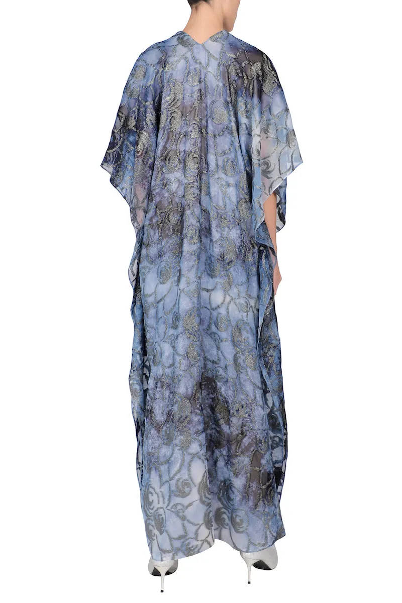 Silver Flower Ombre Boubou Caftan