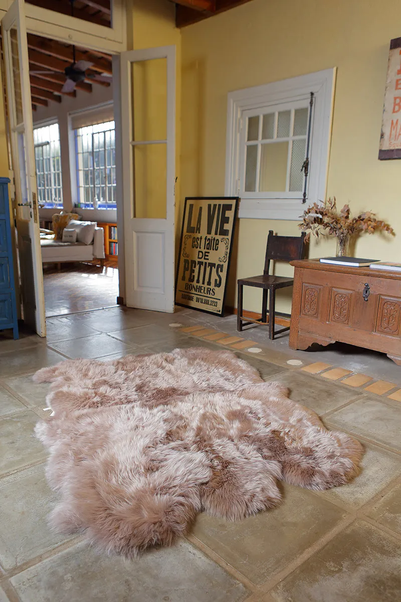 Six Piece Sheepskin Fur Rug - Grey Stone (4.7´ x  6.4´ )