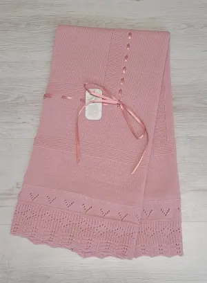 Spanish dusky pink ribbon shawl