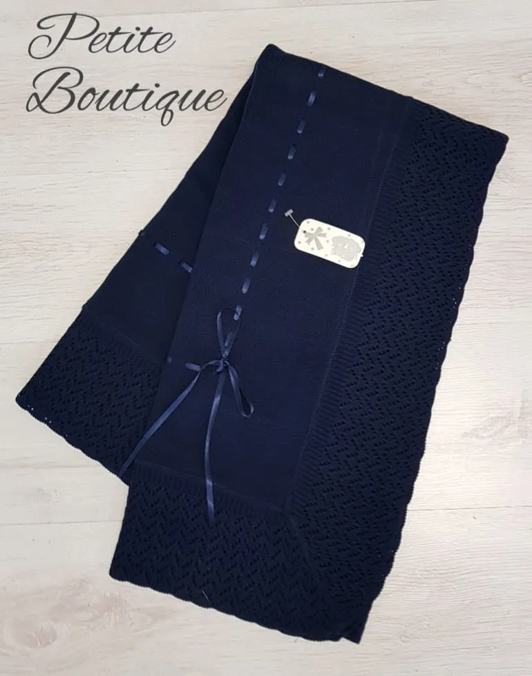 Spanish navy ribbon shawl