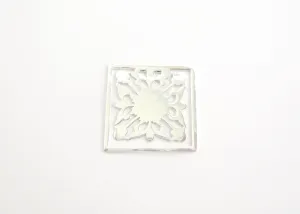 Square, floral pattern, cutwork Bookmark