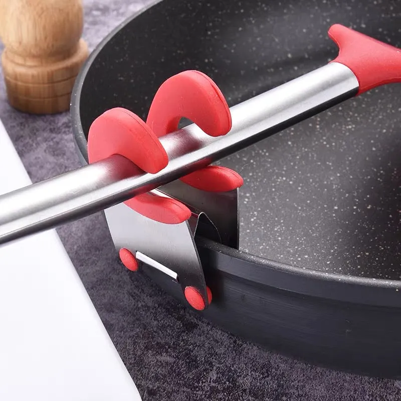Stainless Steel Rubber Pot Side Kitchen Tool Clip Holder