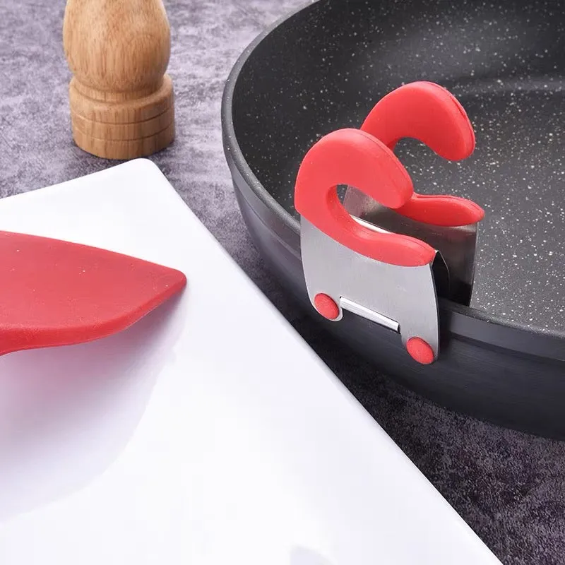 Stainless Steel Rubber Pot Side Kitchen Tool Clip Holder