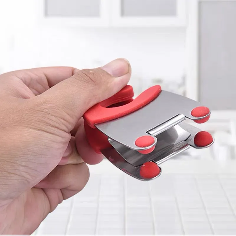 Stainless Steel Rubber Pot Side Kitchen Tool Clip Holder