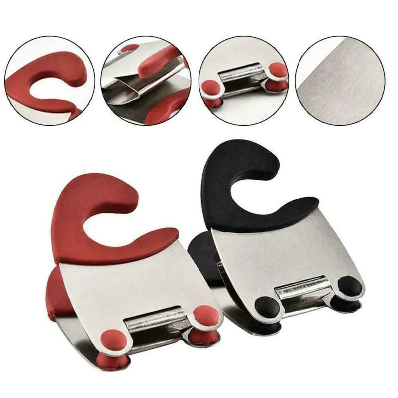 Stainless Steel Rubber Pot Side Kitchen Tool Clip Holder