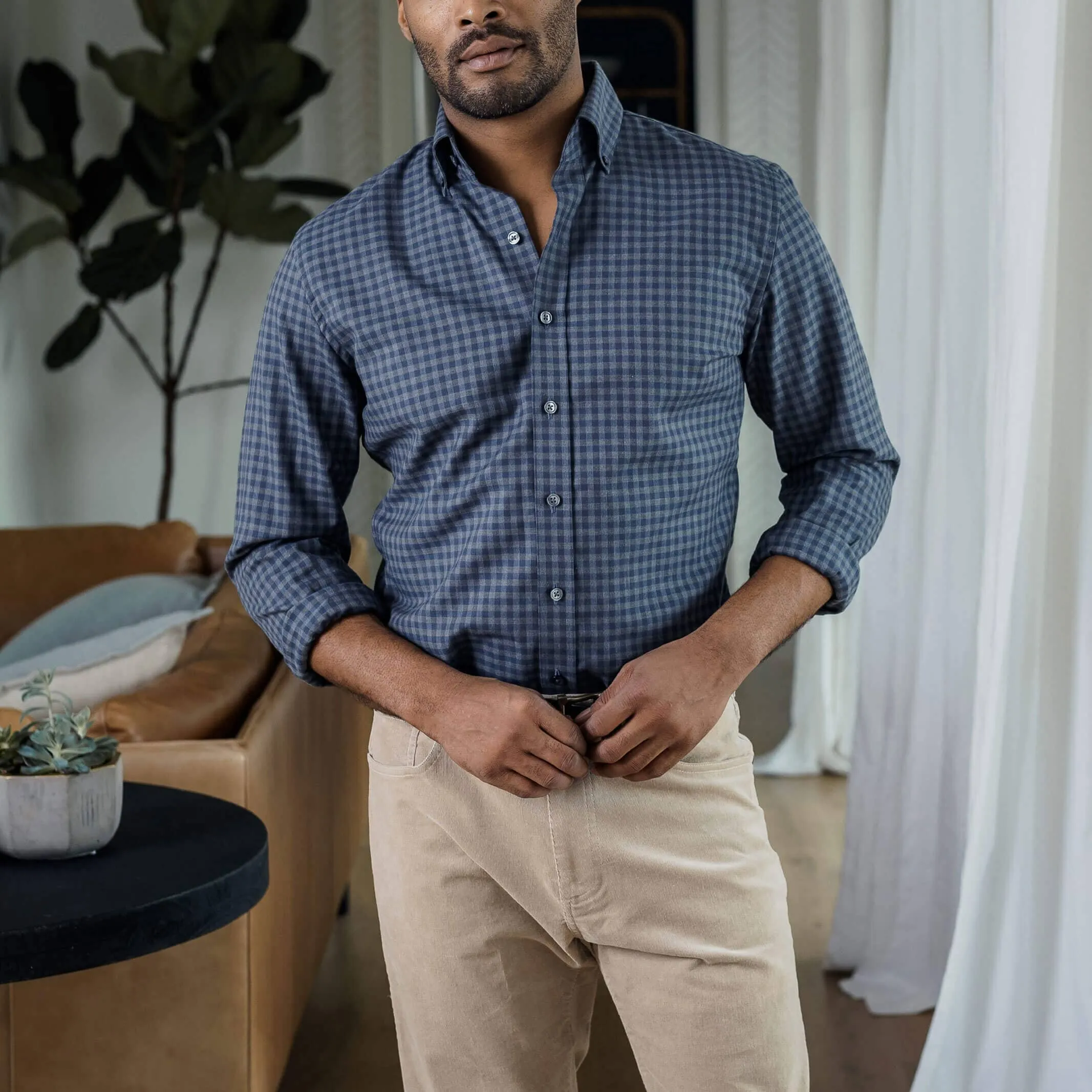 The Slate Norton Brushed Herringbone Custom Shirt
