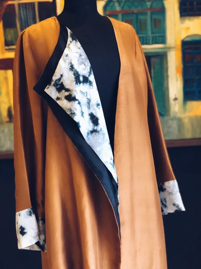 The Tie and Dye Panel Abaya Coat