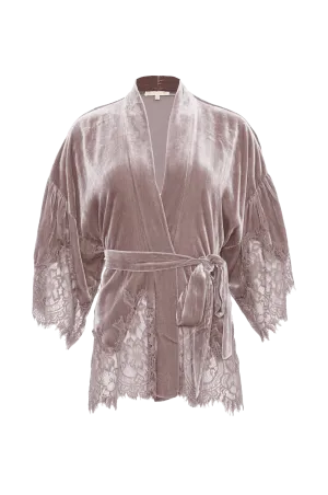 Velvet Coco Lace Kimono Nude Crystal