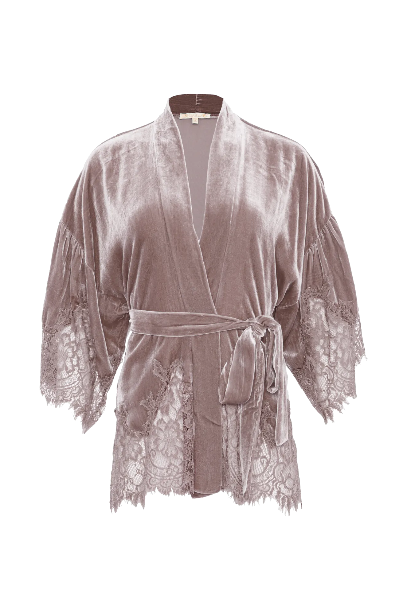Velvet Coco Lace Kimono Nude Crystal