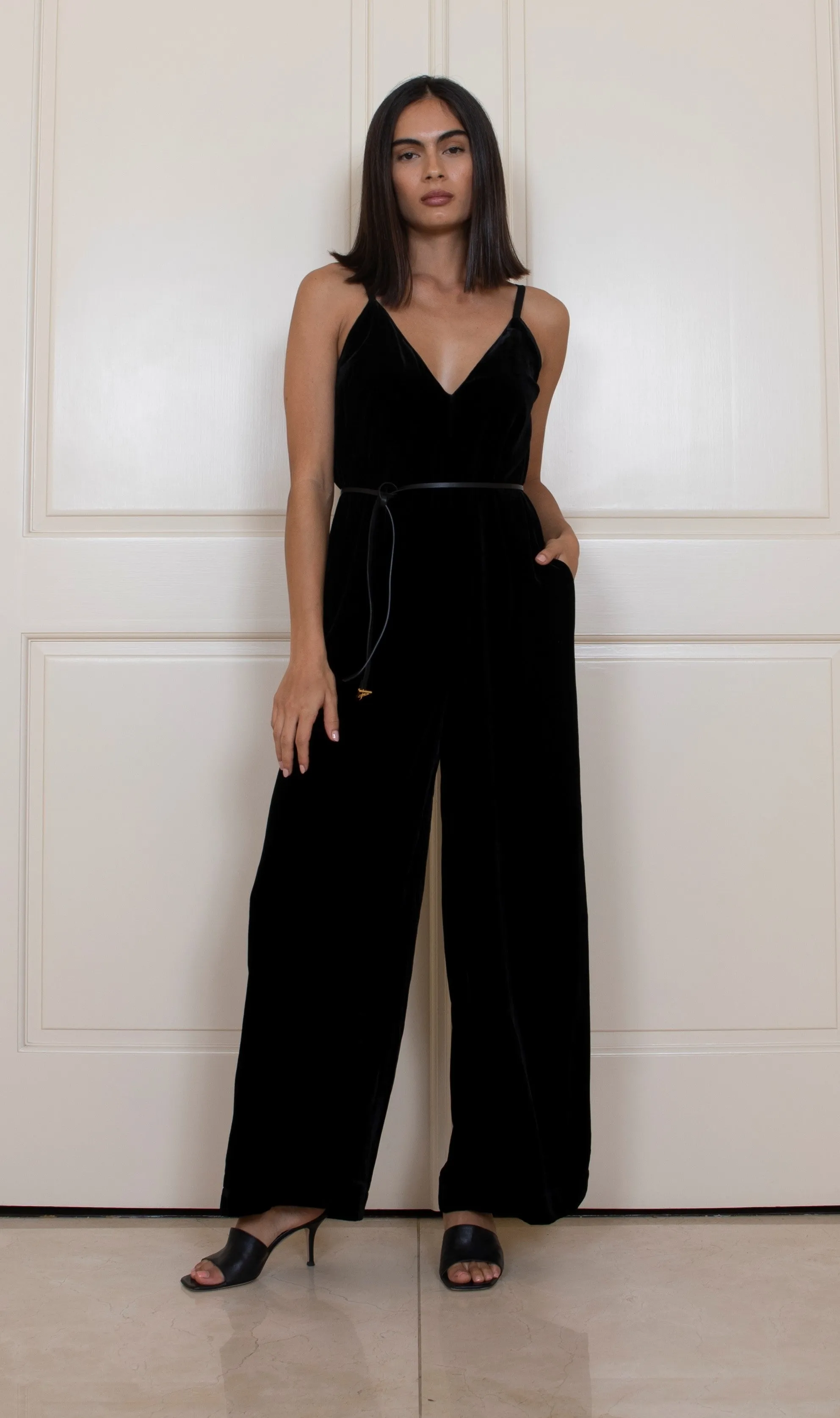 Velvet Jumpsuit - Black
