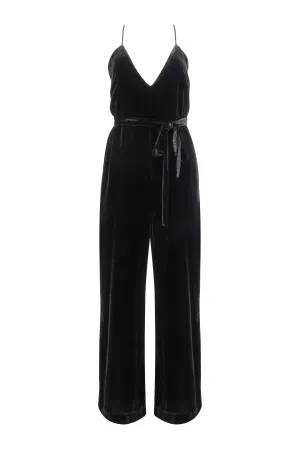 Velvet Jumpsuit - Black