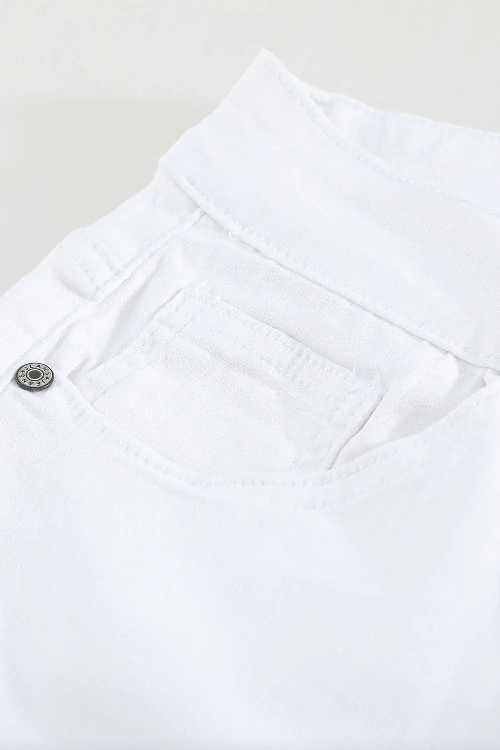 White Button down Denim Jeans