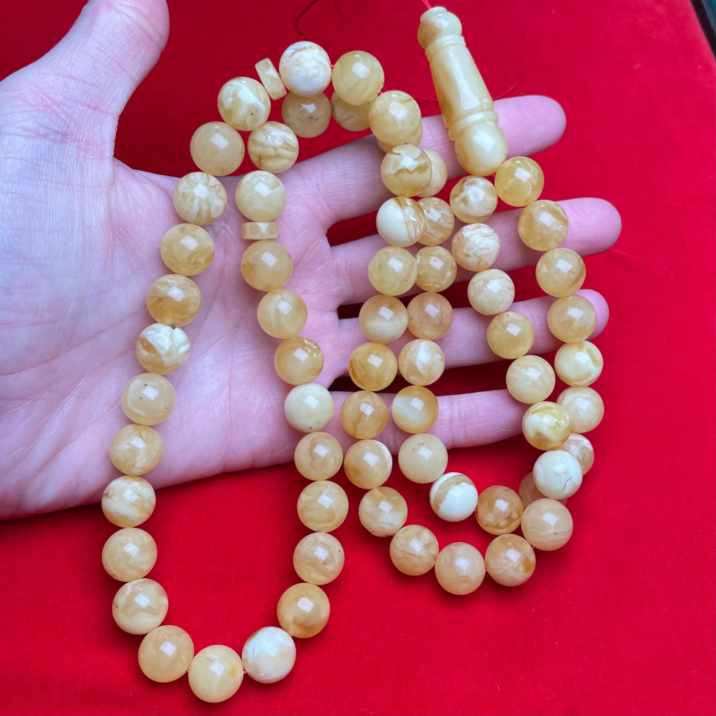 YELLOW/WHITE AMBER MISBAHA 12,7mm 80,8g