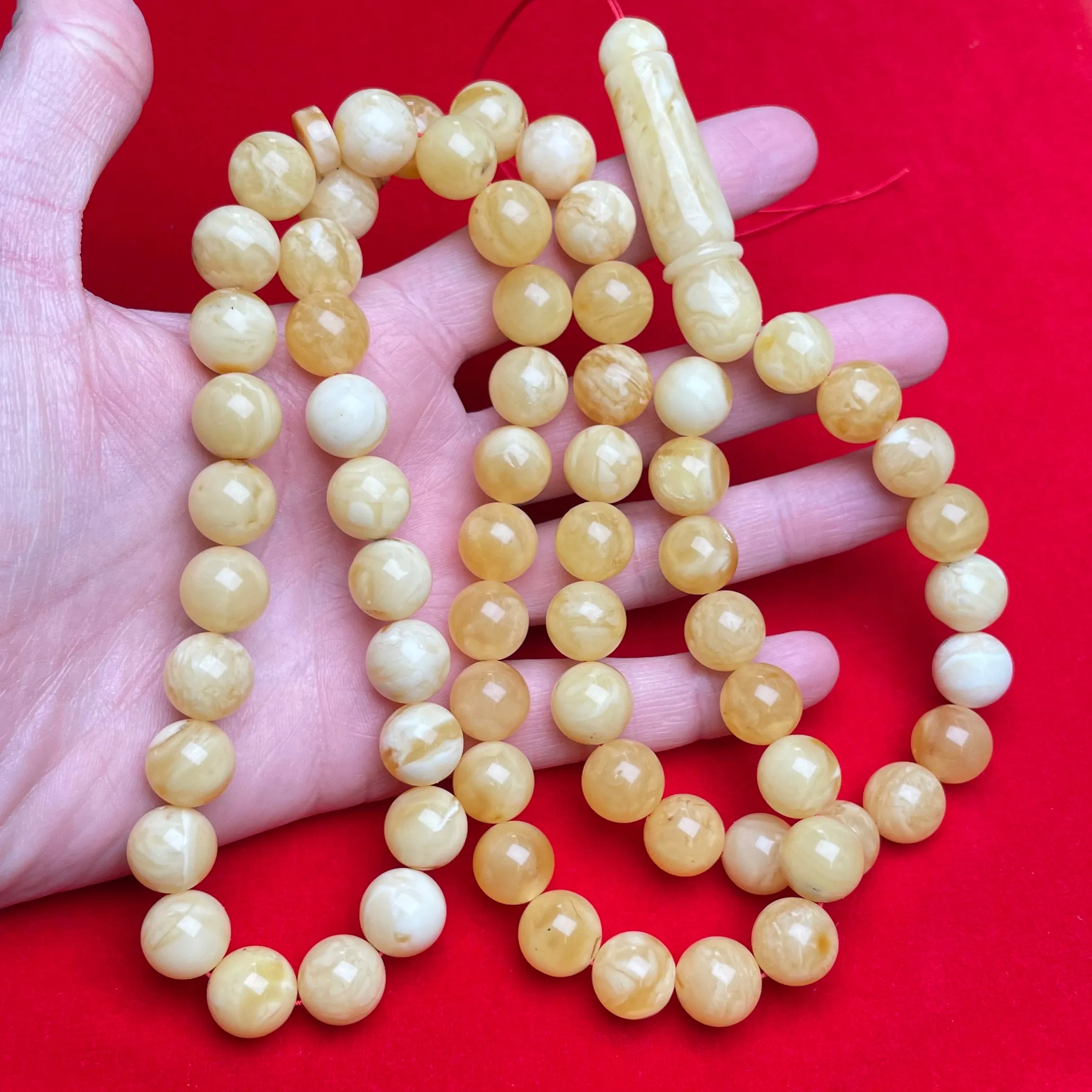 YELLOW/WHITE AMBER MISBAHA 12,8mm 81,7g
